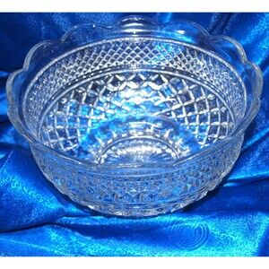 VTG Anchor Hocking Wexford 10" Footed Centerpiece Fruit Bowl With Original Box!